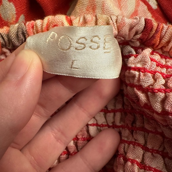 Posse Red Floral Raquel Linen-Blend Midi Dress - Picture 8 of 8